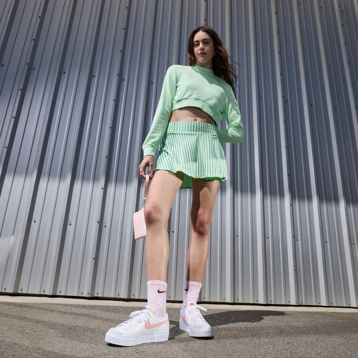 Nike Gamma Force W Blazers Low Platform Blanc Rose Glacé Blanc Sommet