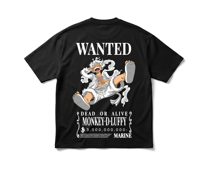 T-shirt Luffy Black Oversized